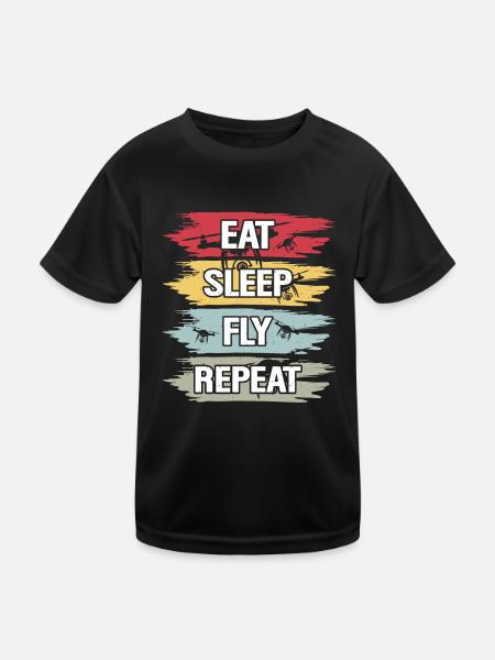 Skydiving - Kinder Funktions-T-Shirt - Schwarz - Vorne