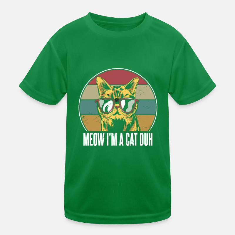 Katze mit Sonnenbrille miau, ich bin eine Katze duh Kinder Funktions-T-Shirt