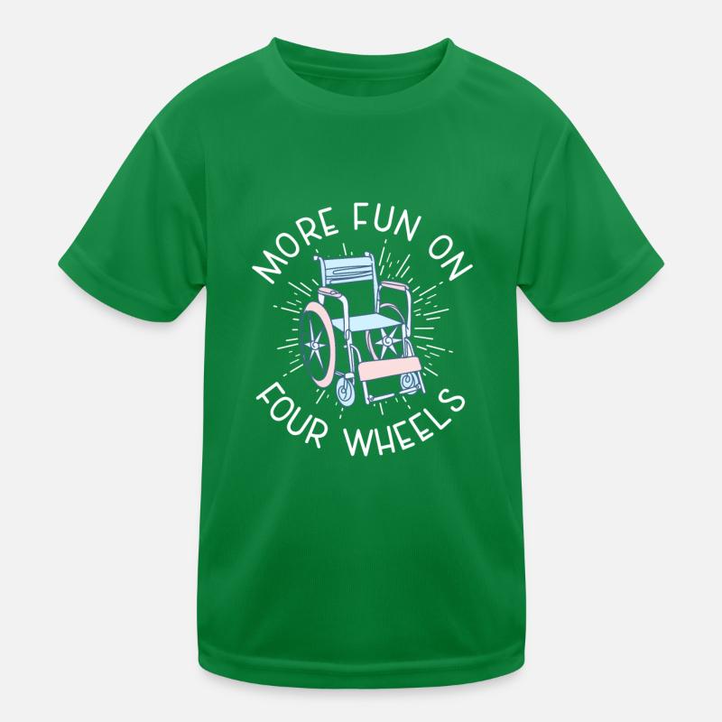 Rollstuhlfahrer Rollstuhl Behinderung Lustig Kids Functional T-Shirt