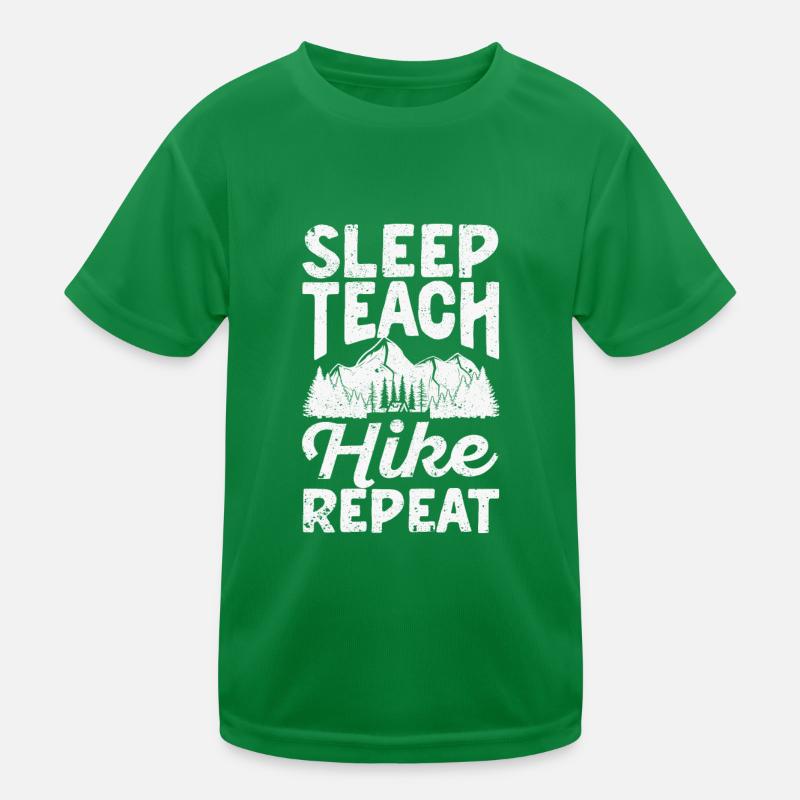 Dormir, Enseigner, Randonnée, Répéter, Drôle, Enseignant T-shirt sport Enfant