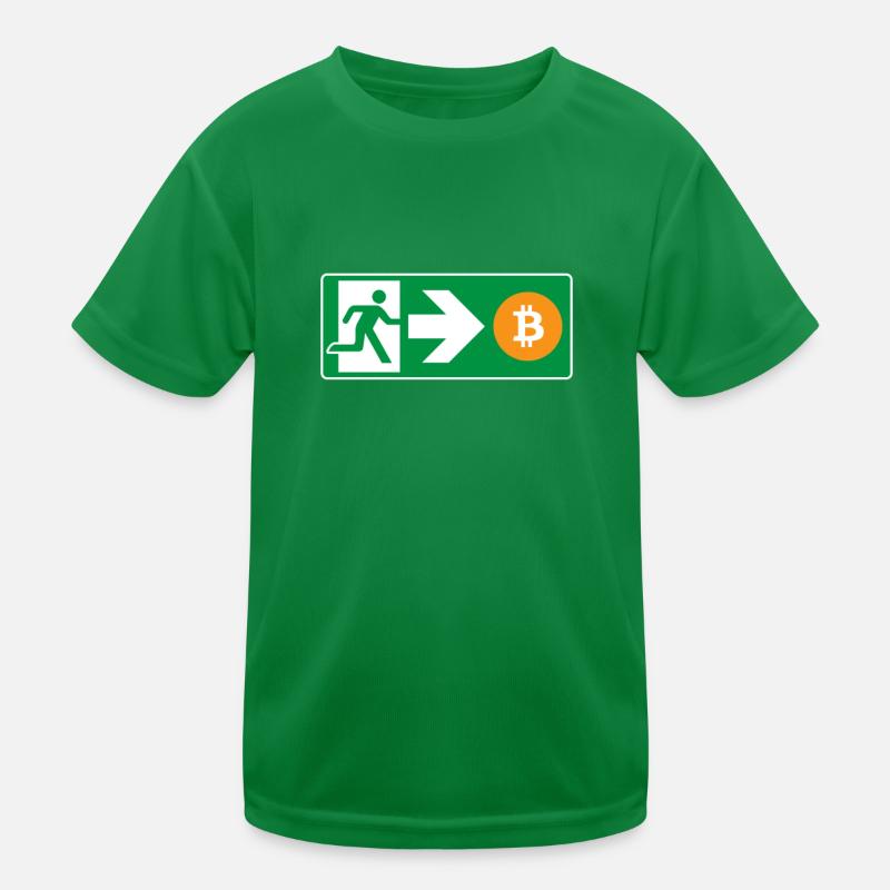 Emergency Exit Bitcoin Bitcoiner Kids Functional T-Shirt