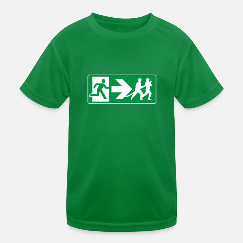 Emergency Exit Fire Brigade Firefighter Kids Functional T-Shirt