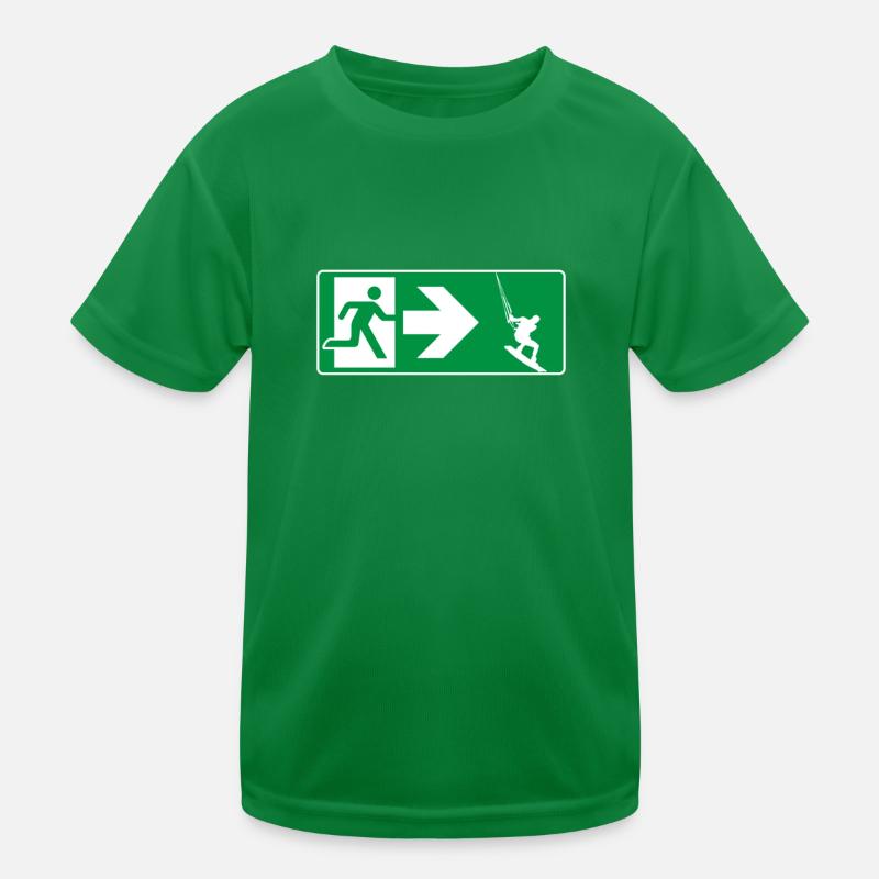 Emergency Exit Kitesurfing Kitesurfer Kids Functional T-Shirt