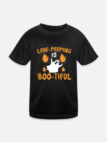 Leaf Peeping Halloween Costume - Kids Functional T-Shirt - black - Front