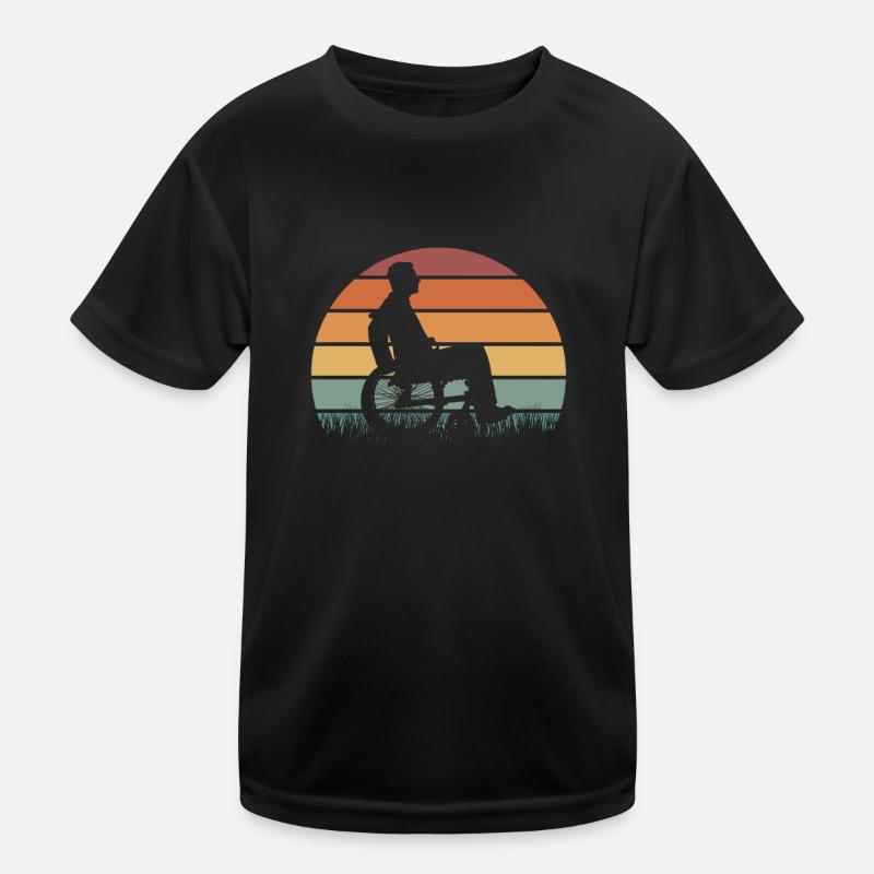 Rollstuhlfahrer Rollstuhl Behinderung Lustig Kinder Funktions-T-Shirt