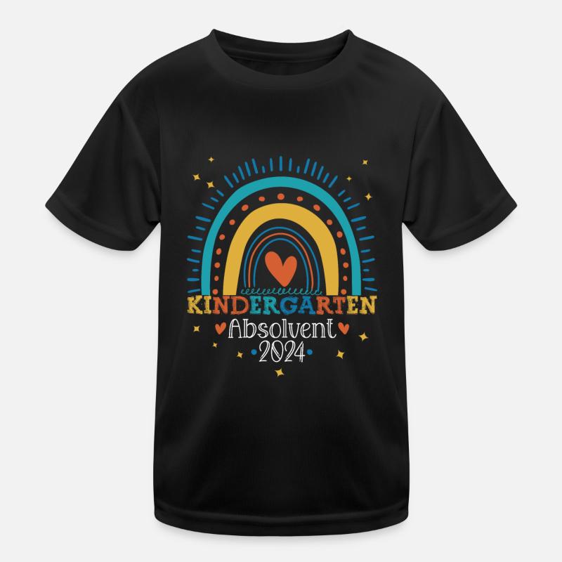 Kindergarten Absolvent 2024 Regenbogen Einschulung Kinder Funktions-T-Shirt