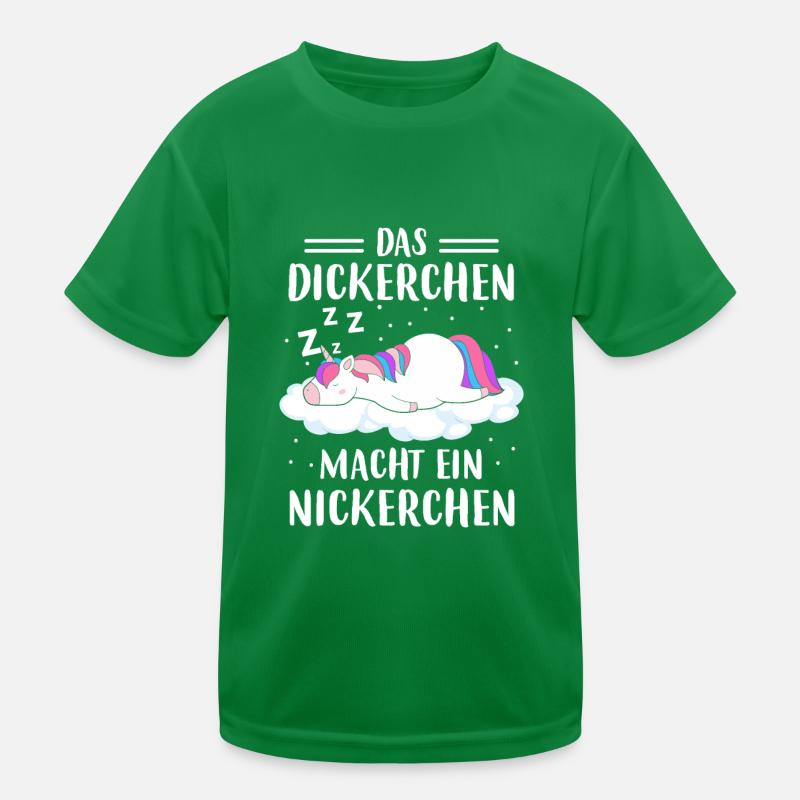 Dickerchen macht Nickerchen Einhorn Kinder Funktions-T-Shirt