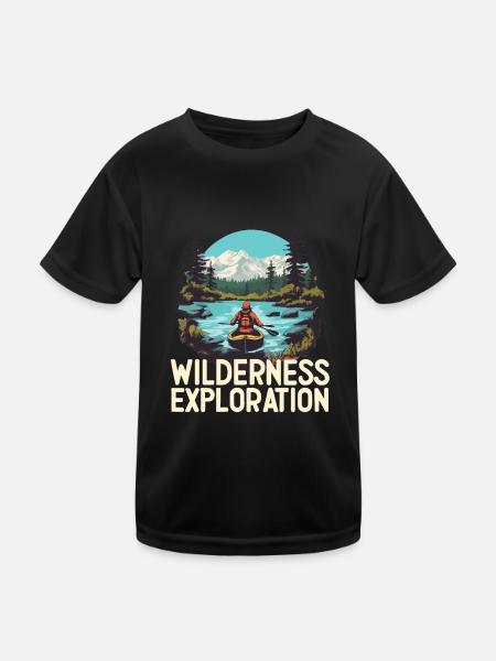 WILDERNESS EXPLORATION - Kids Functional T-Shirt - black