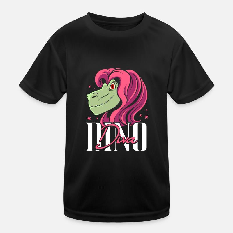 Dino Diva Dinosaurier Kinder Funktions-T-Shirt