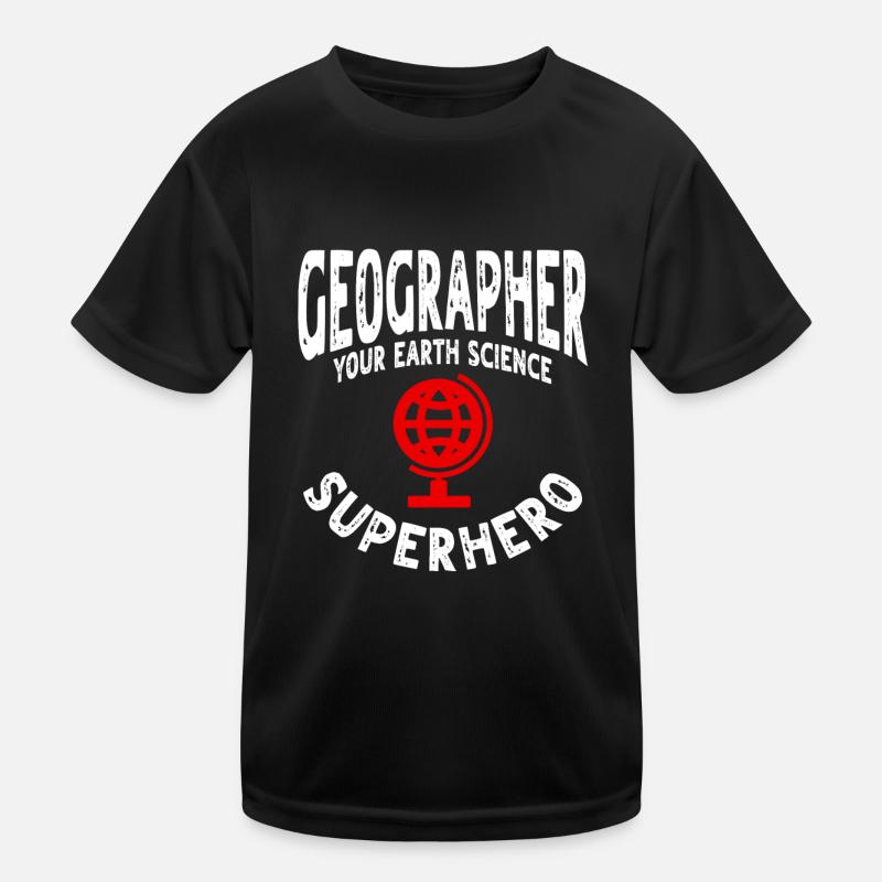 Funny Geographer Design Kids Functional T-Shirt