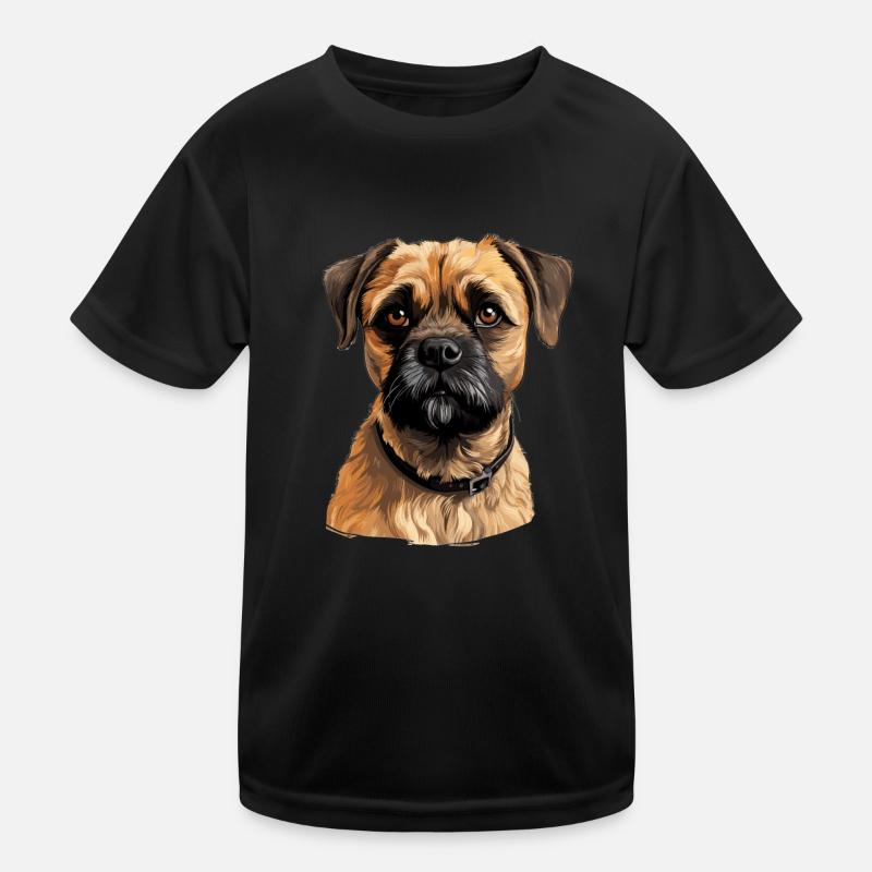 Hund Border Terrier Kinder Funktions-T-Shirt
