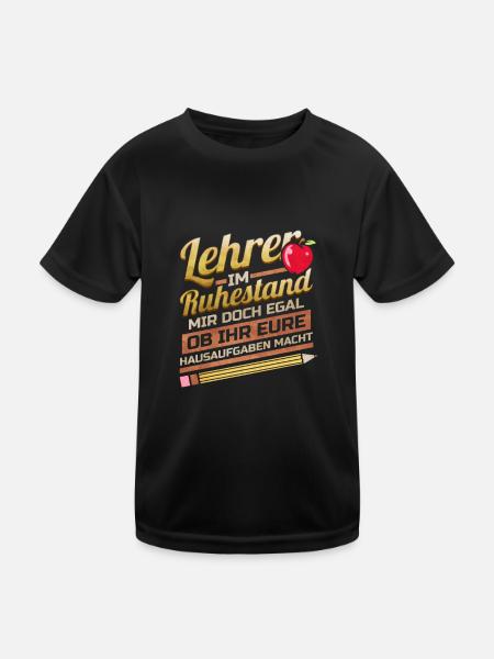 Lehrer im Ruhestand Lustig Pension Schule Rente - Kinder Funktions-T-Shirt - Schwarz - Vorne