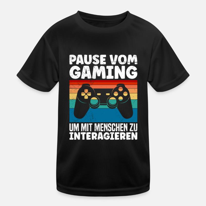 Video Spieler Pause vom Gaming Controller Video Kinder Funktions-T-Shirt