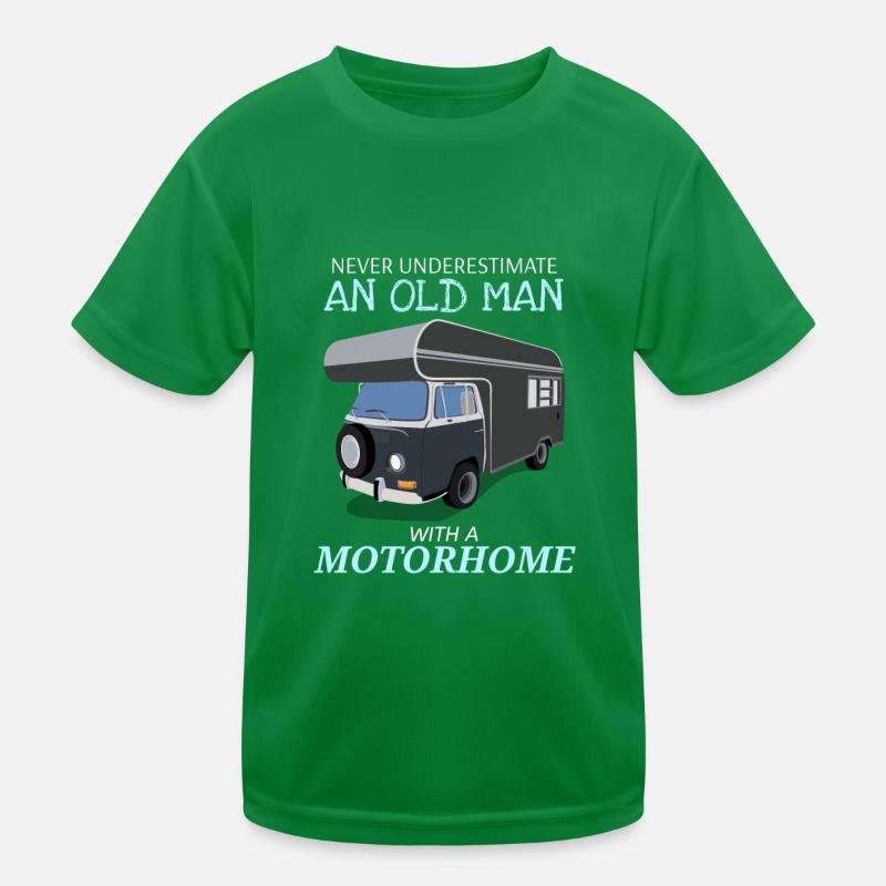 Unterschätze niemals einen alten Mann mit einem Wohnmobil Kinder Funktions-T-Shirt