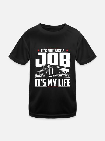 Ce n’est pas seulement un travail, c’est ma vie - T-shirt sport Enfant - noir - Devant