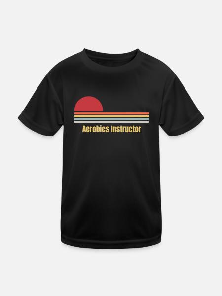 Aerobics Instructor - Kinder Funktions-T-Shirt - Schwarz - Vorne