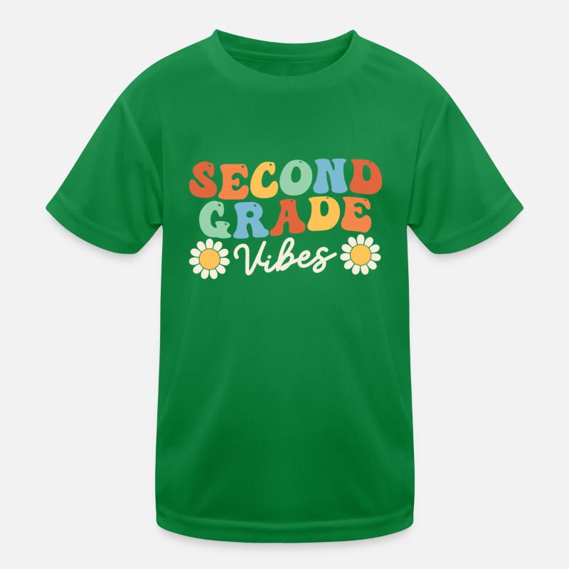 Second Class Vibes 2ème Équipe Rétro 100ème Jour d’École T-shirt sport Enfant