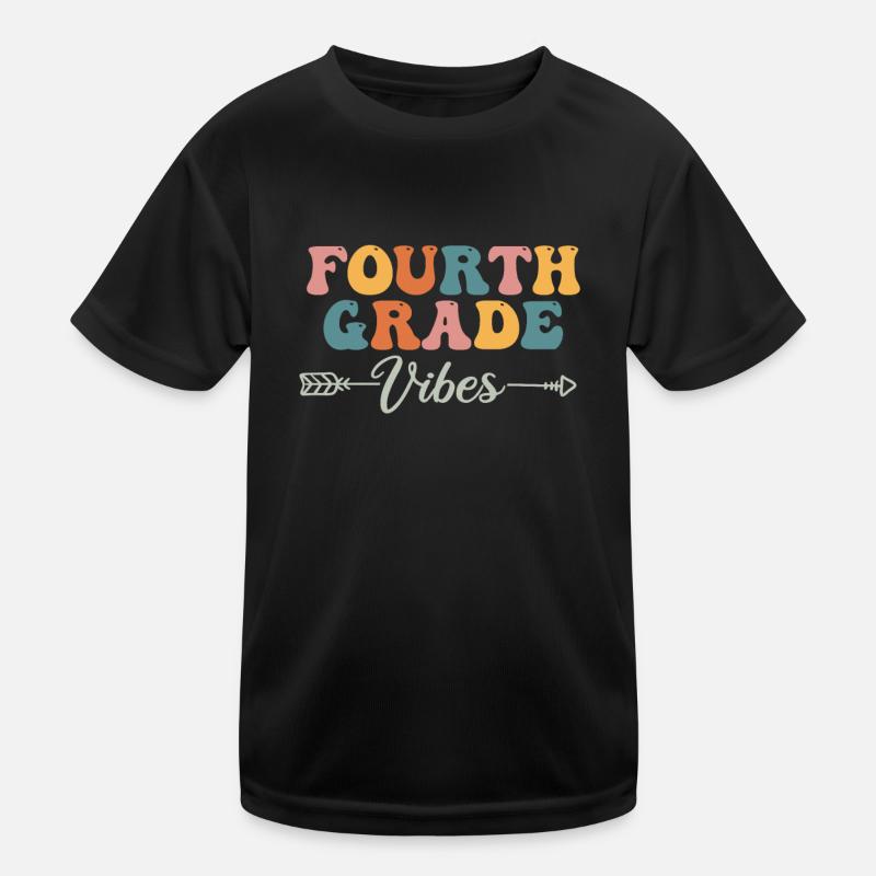 Vierte Klasse Vibes 4. Team Retro 100. Schultag Kinder Funktions-T-Shirt