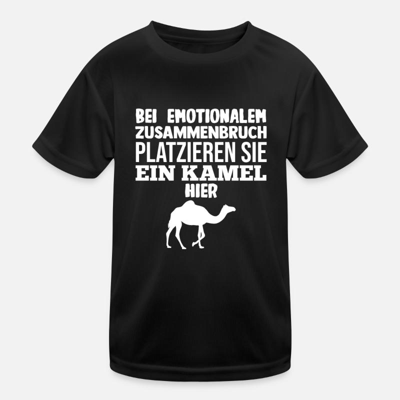Kamel - Kinder Funktions-T-Shirt - Schwarz