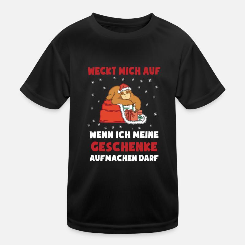 Weihnachten Geschenk Weihnachtsgeschenk Faultier Kinder Funktions-T-Shirt
