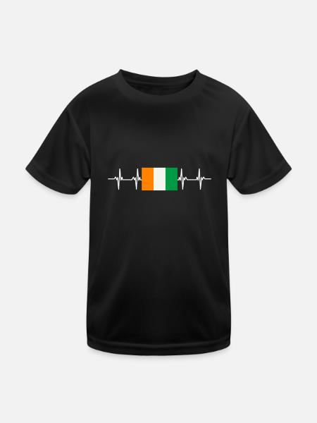 African Flag - Ivory Coast - Kids Functional T-Shirt - black - Front