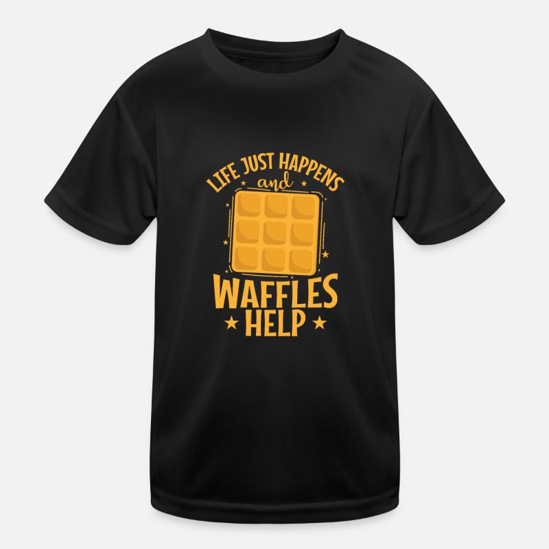 Life just happens and Waffles Help Gebäck Snack Kinder Funktions-T-Shirt