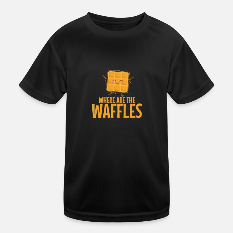 Where are the Waffles Snack Gebäck Bäcker Kinder Funktions-T-Shirt
