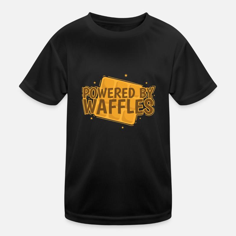 Powered by Waffles Teig Gebäck Snack Kinder Funktions-T-Shirt