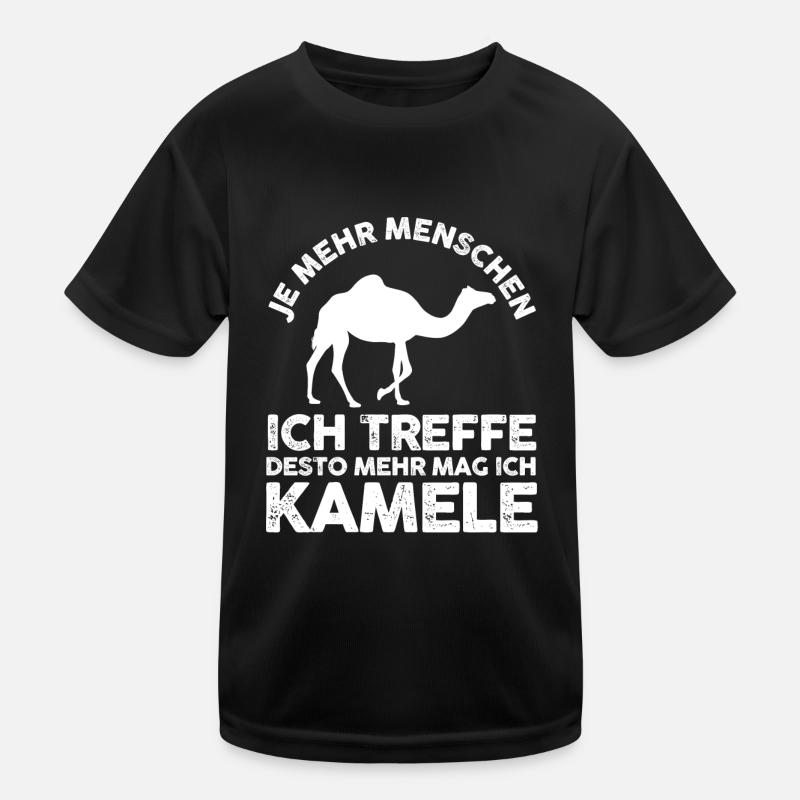 Kamel - Kinder Funktions-T-Shirt - Schwarz