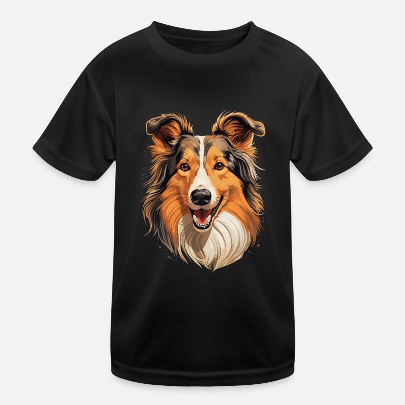 Dog Collie Kids Functional T-Shirt