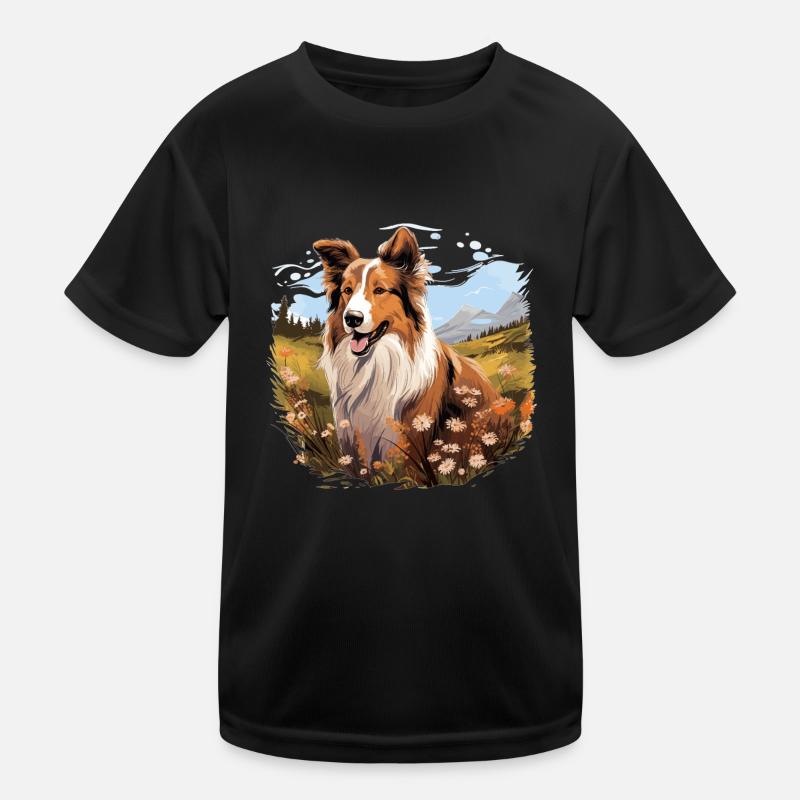 Dog Collie Kids Functional T-Shirt