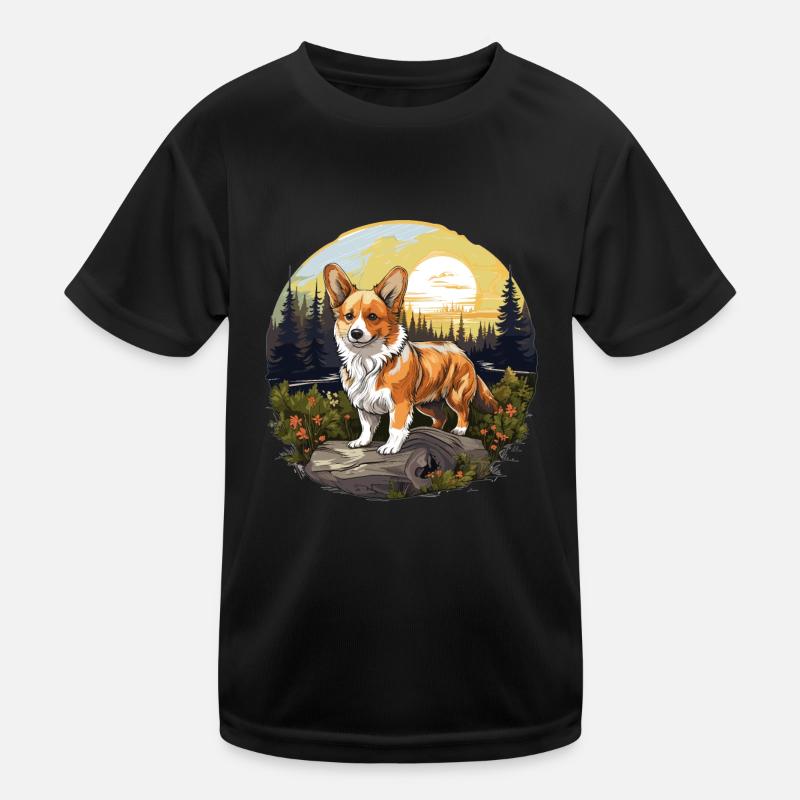 Hund Corgi Kinder Funktions-T-Shirt