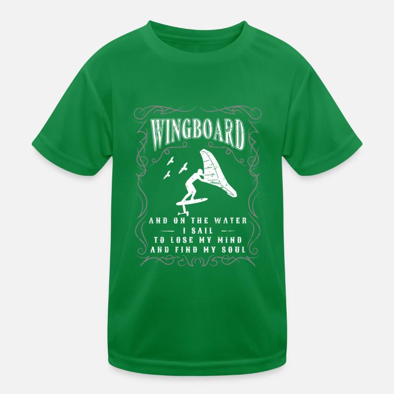 Wingfoil-Surfer Wingfoiling-Board Kitefoil Sprüche Kinder Funktions-T-Shirt