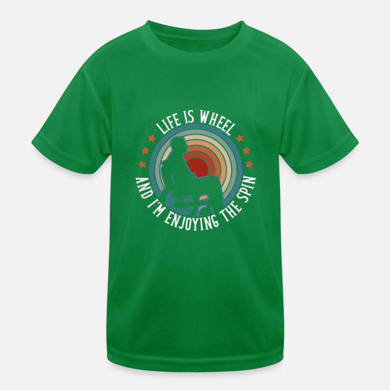 Rollstuhlfahrer Rollstuhl Behinderung Lustig Kinder Funktions-T-Shirt