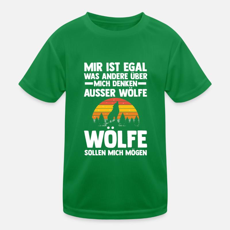 Tier Waldtier Wolf Kinder Funktions-T-Shirt