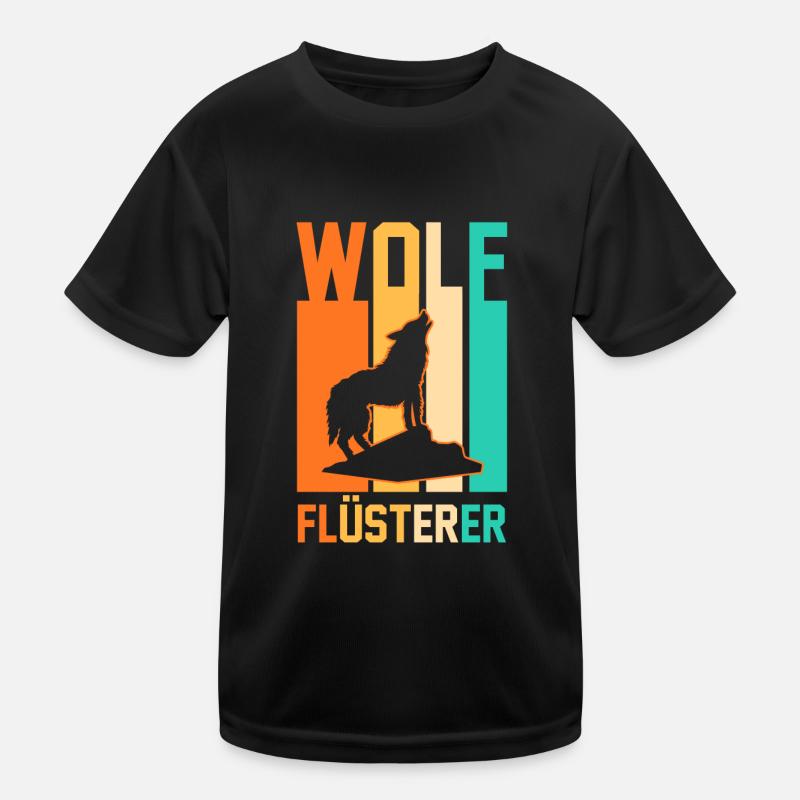 Tier Waldtier Wolf Kinder Funktions-T-Shirt