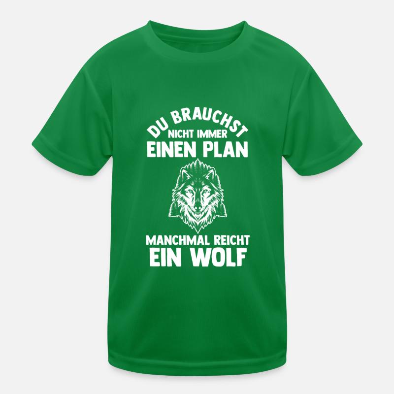 Tier Waldtier Wolf Kinder Funktions-T-Shirt
