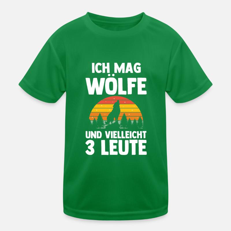 Tier Waldtier Wolf Kinder Funktions-T-Shirt