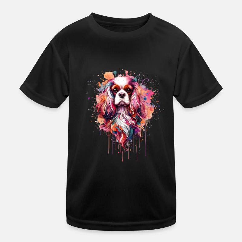 Chien cavalier parmi les couleurs T-shirt sport Enfant
