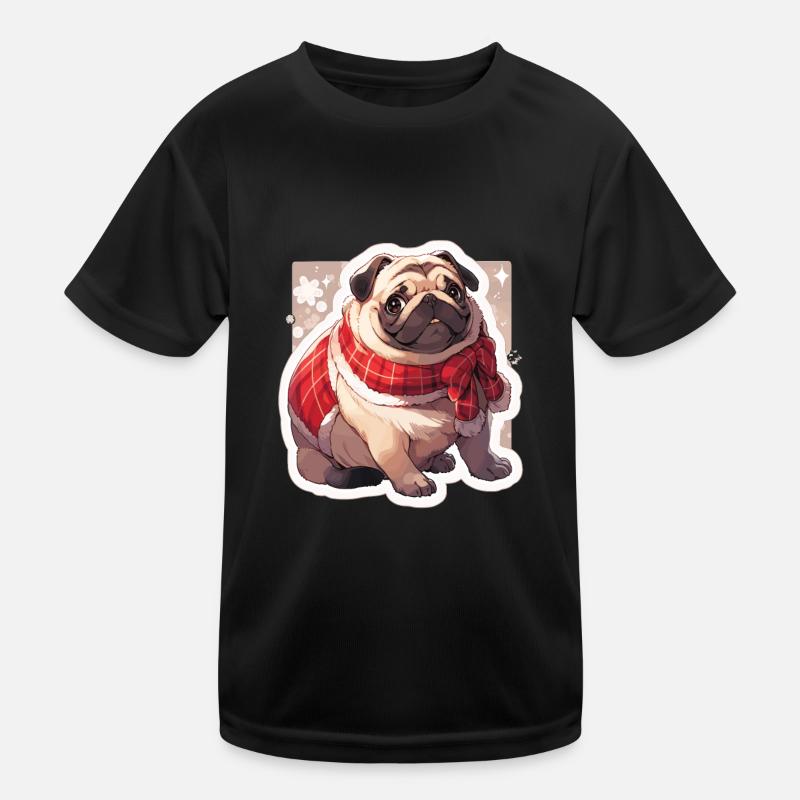 Mops Mops Hund Mops Weihnachten Pug Xmas Kinder Funktions-T-Shirt