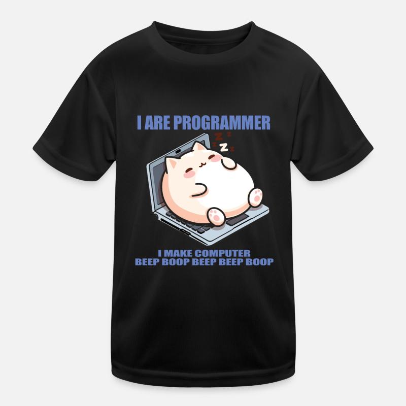 Ich bin Programmierer, fette schlafende Katze Kinder Funktions-T-Shirt