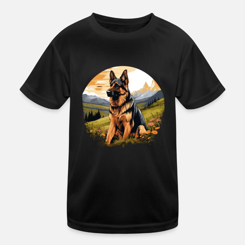 Hund Schäferhund Kinder Funktions-T-Shirt