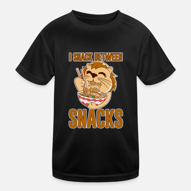 I Snack Between Snacks 4 - Kinder Funktions-T-Shirt - Schwarz