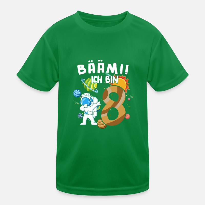 Bääm Ich bin 8 Astronaut Kinder Funktions-T-Shirt