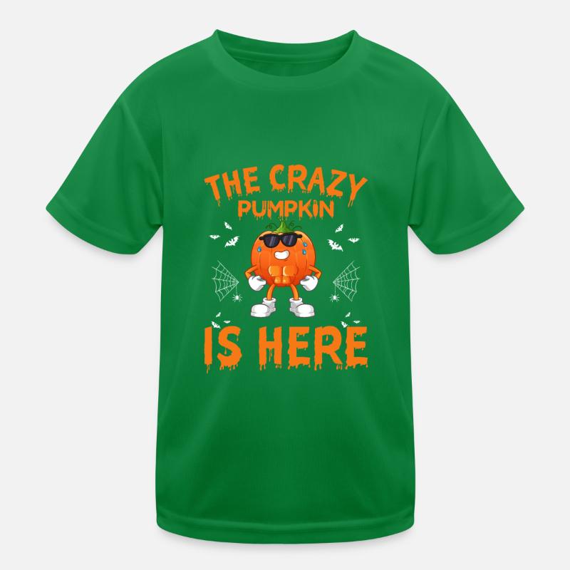 Funny Halloween Pumpkin - The Crazy Pumpkin Is Her Kids Functional T-Shirt