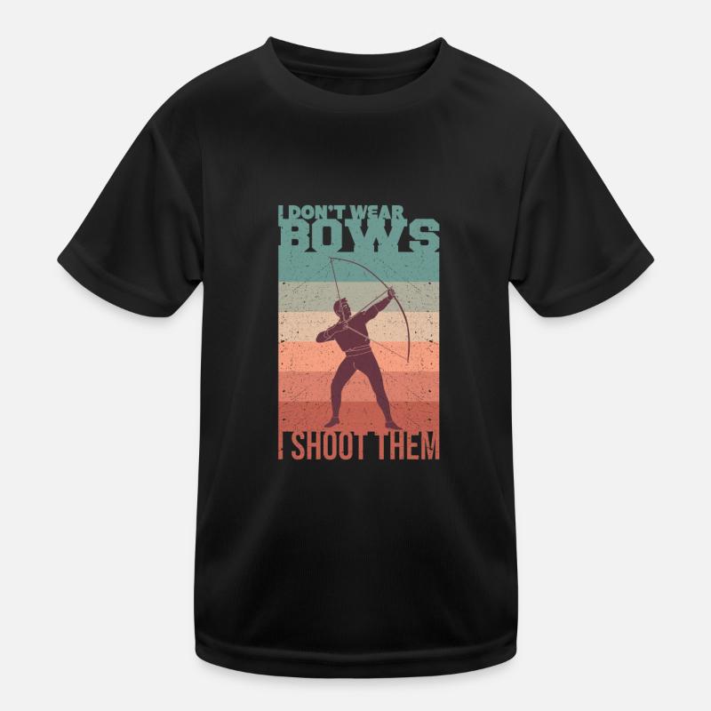 Bogenschießen - Kinder Funktions-T-Shirt - Schwarz