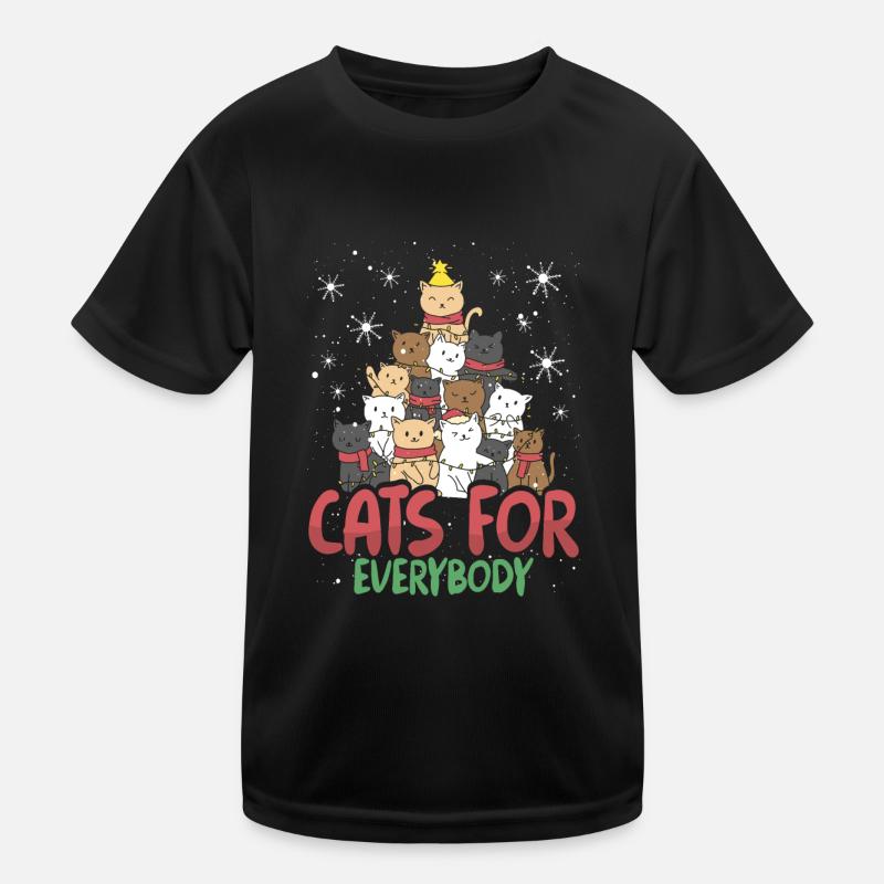 Weihnachtsbaum Mit Katzen Kinder Funktions-T-Shirt