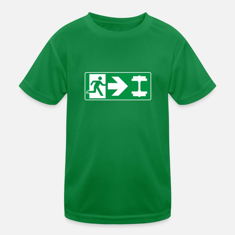 Emergency Exit Dumbbell Gym Kids Functional T-Shirt