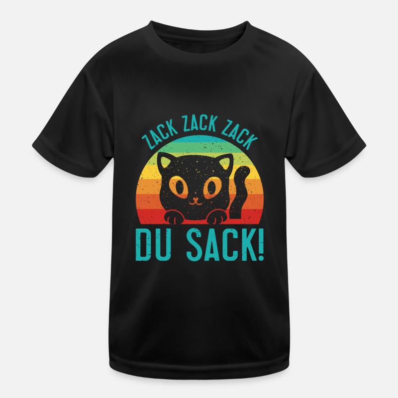 Gaming Katze Zack Zack Du Sack! Videospieler Kinder Funktions-T-Shirt