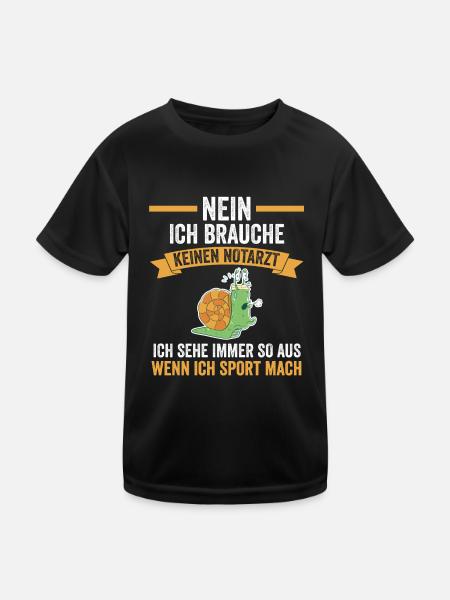 Sportmuffel Morgenmuffel Lustige Sprüche - Kinder Funktions-T-Shirt - Schwarz - Vorne